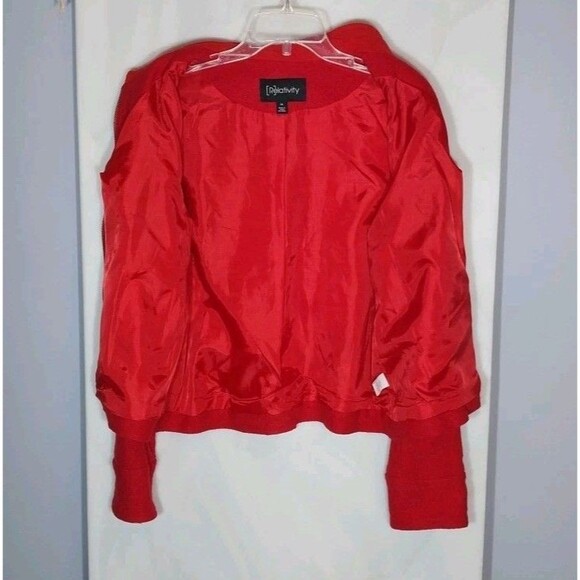 Vintage Relativity Wool Blend Jacket Sz 14 Red Full Zip 90's Y2K Minimal Grunge - Picture 5 of 8